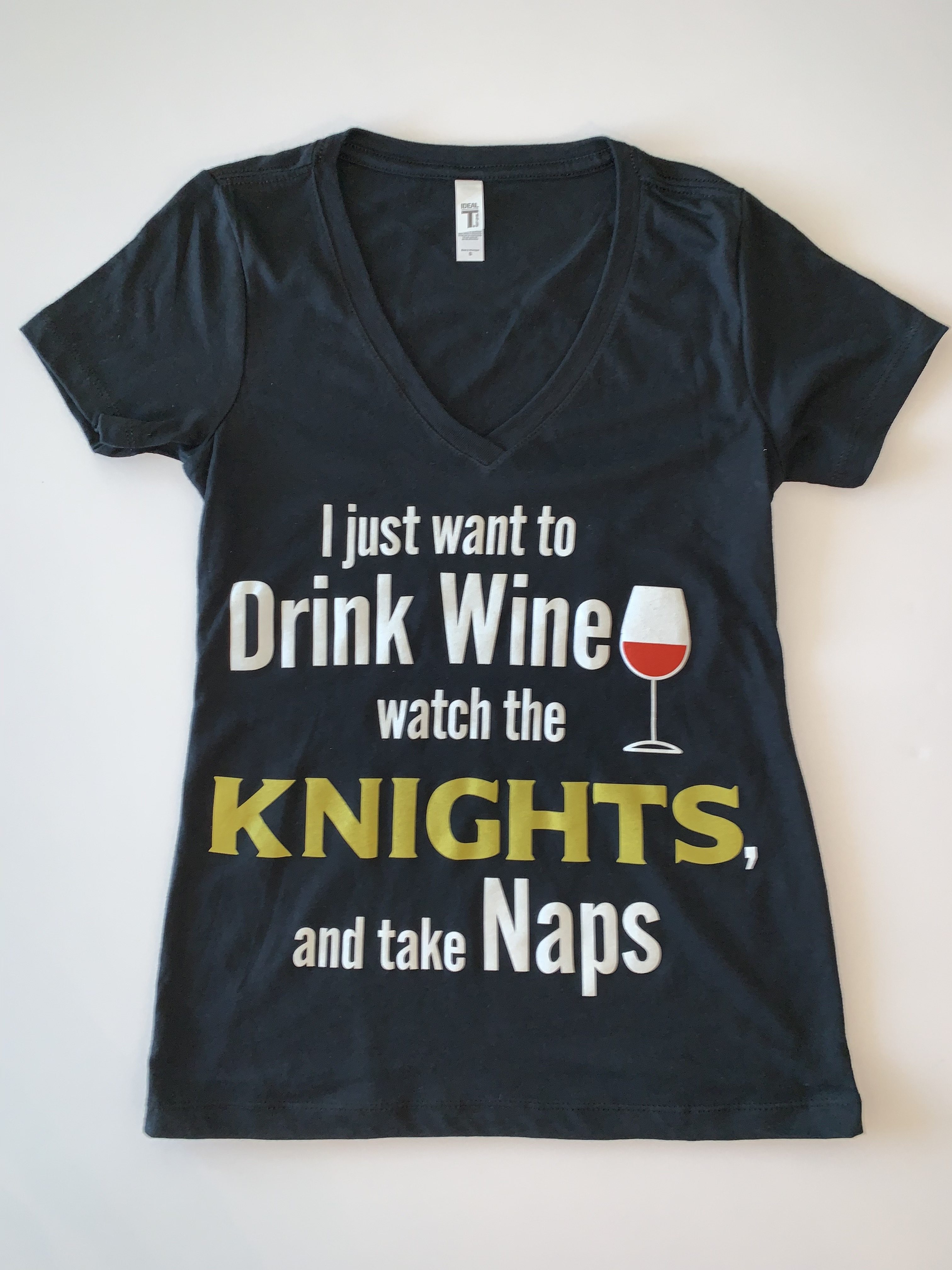 Wine and Golden Knights shirt