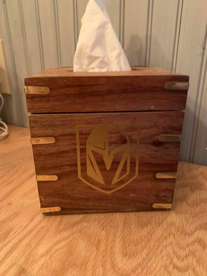 Tissue Box Cover Made With Las Vegas Raiders Fabric